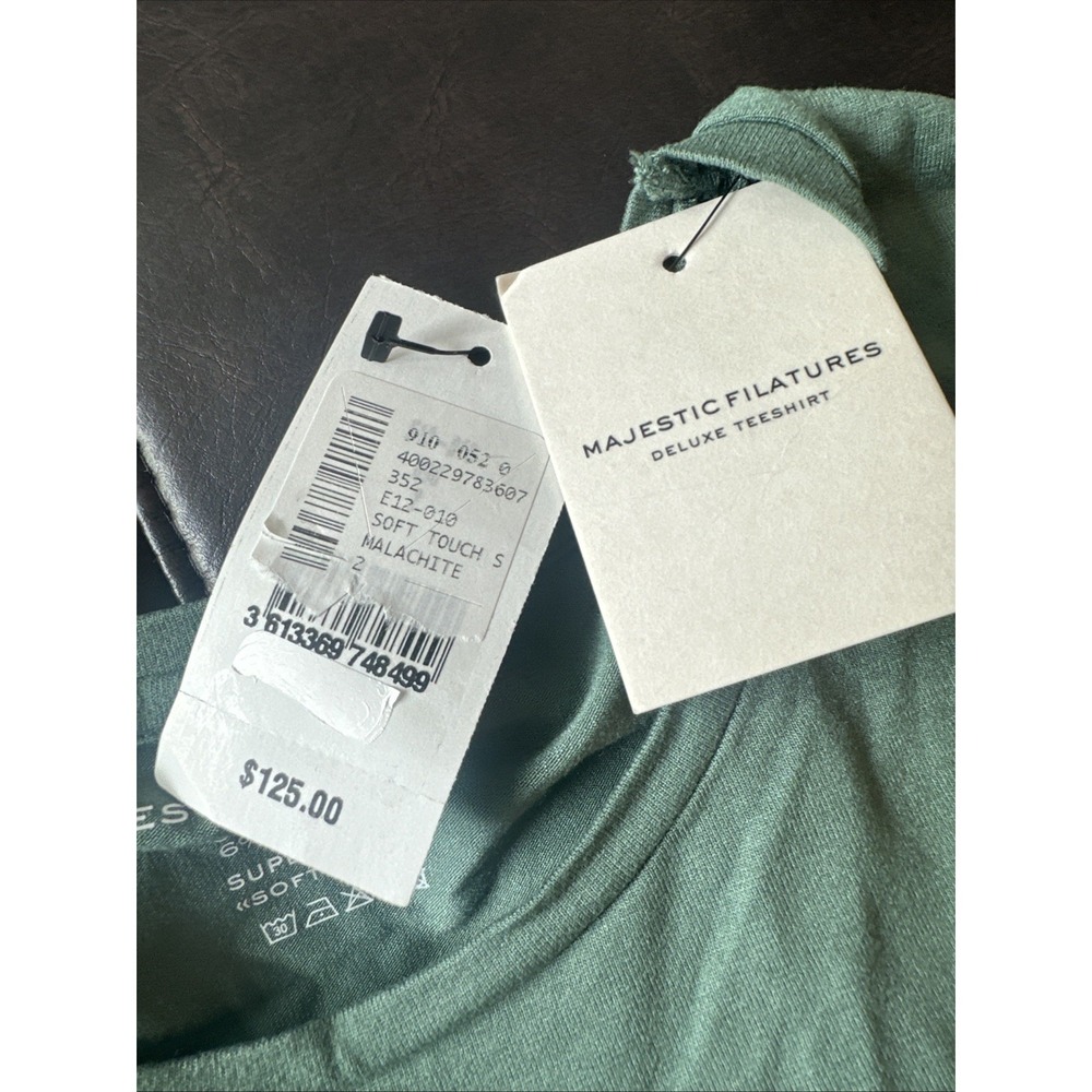 Majestic Filatures Size2/ Small Tee Deluxe Soft Touch Crewneck T-shirt Malachite - Picture 5 of 9